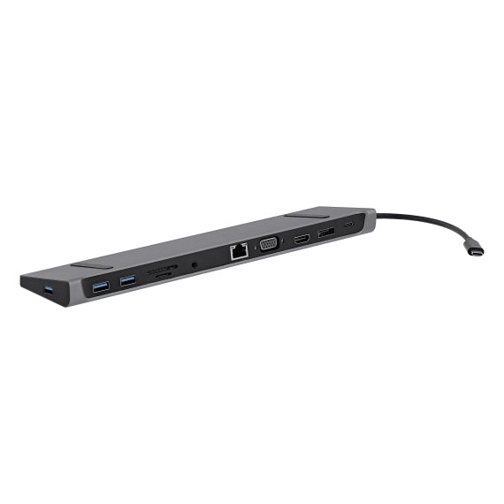 T'nB Dockingstation – USB-C, DP/HDMI/VGA, 3× USB-A, GbE, SD/microSD, 3,5 mm Audio, für MacBook/Notebook