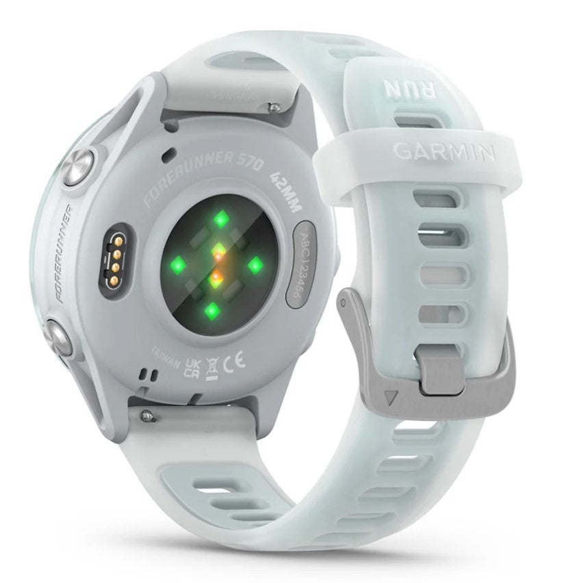 Garmin Forerunner 570 42 mm GPS – Aluminium, Sportarmband, Weiss, 50 m, für Android, iOS