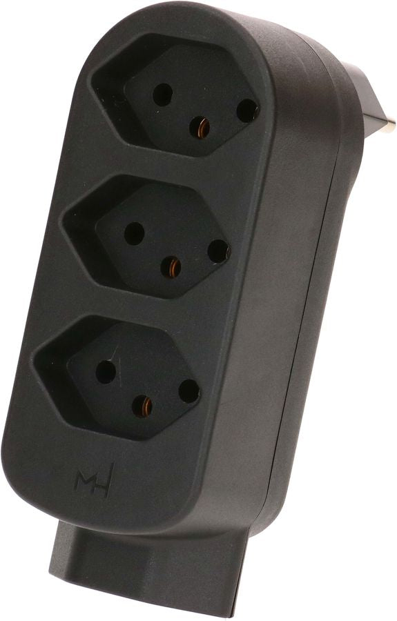 Max Hauri AG Max Hauri Basic Line Steckdosenleiste – 4×T13, 1,5 m, Eingang T12, abgewinkelt, IP20 – Schwarz