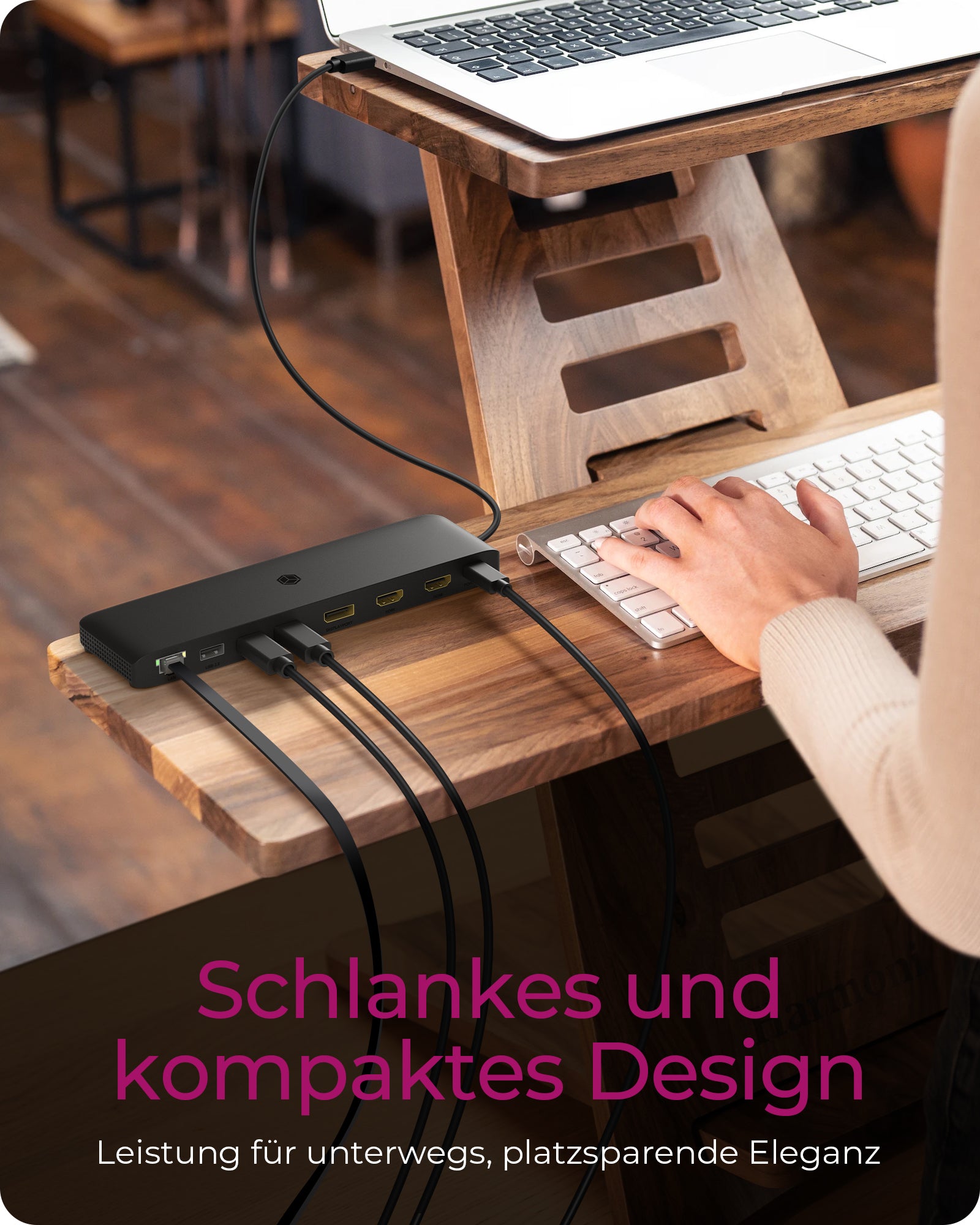 ICY BOX IBDK2116C Dockingstation – USB-C, 1× DP, 2× HDMI, 4× USB-A, 100 W PD, GbE, für Windows/Mac/ChromeOS