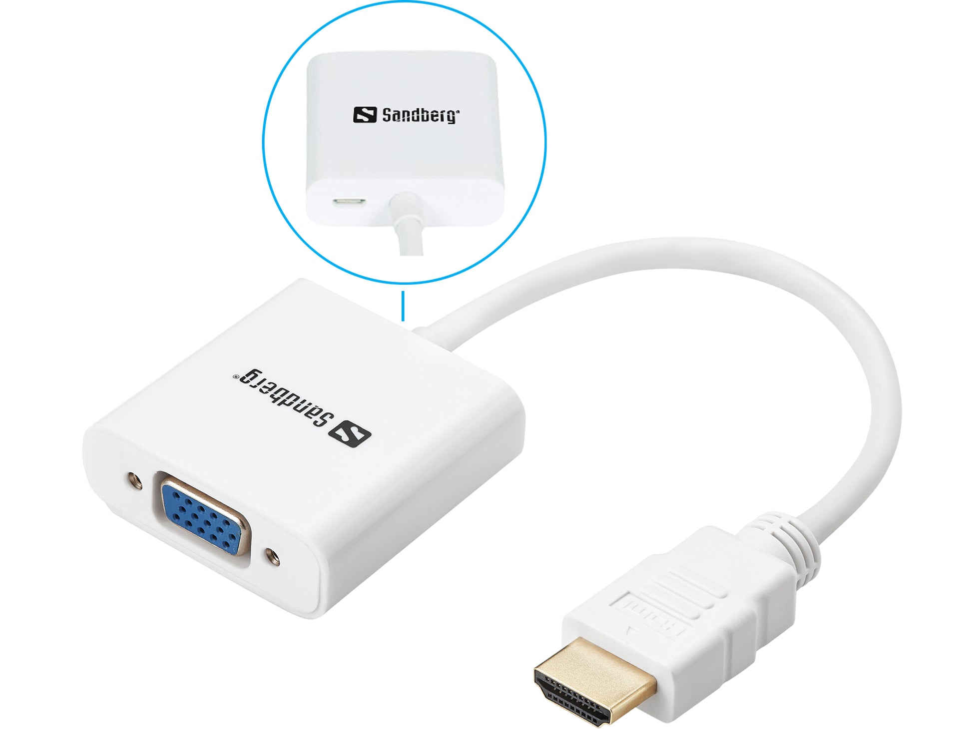Sandberg HDMI (Stecker) auf VGA (Buchse) Adapter
