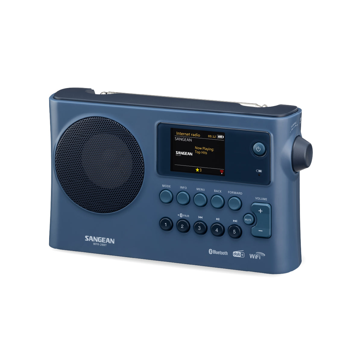 Sangean WFR-28BT – Internetradio, DAB+/UKW, Bluetooth, WLAN – Dunkelblau