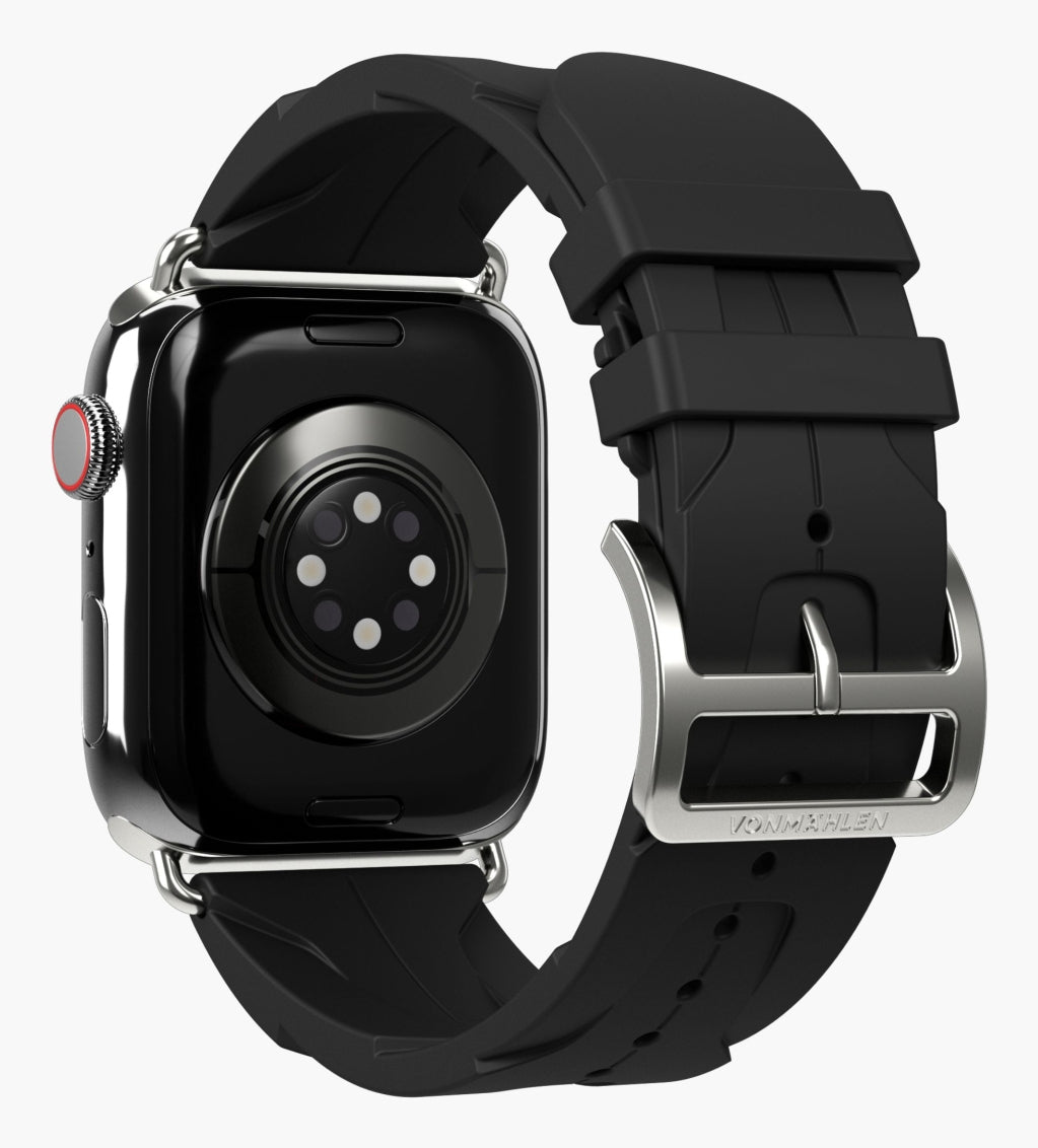 Vonmählen A. R. Exclusive Band – Silikon-Band, Schwarz, für Apple Watch 40/41/42 mm