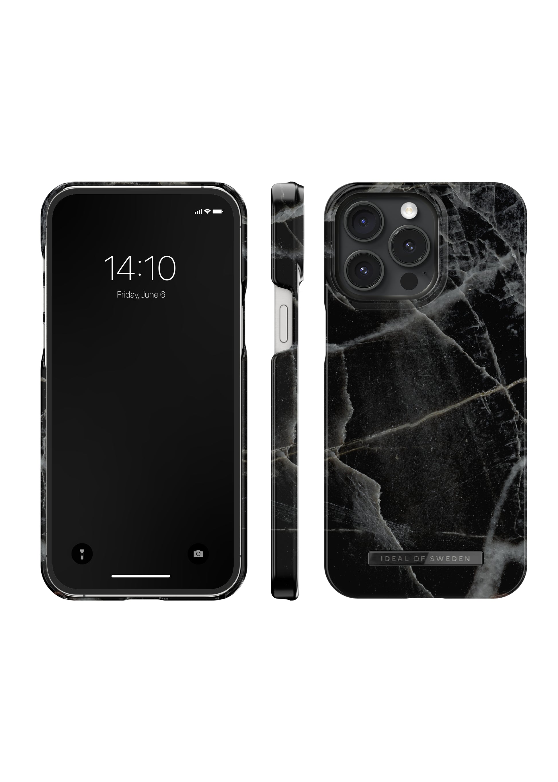Ideal of Sweden – Backcover – für Apple iPhone 15 Pro Max – Black Thunder Marble – Polyester