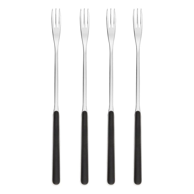 Sola Fonduegabeln – 4er-Set, Edelstahl 18/10, Schwarz, für Käsefondue, spülmaschinenfest