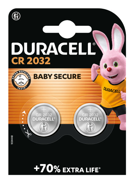 Duracell Knopfzellen CR2032, Lithium, 3 V – 2 Stk.