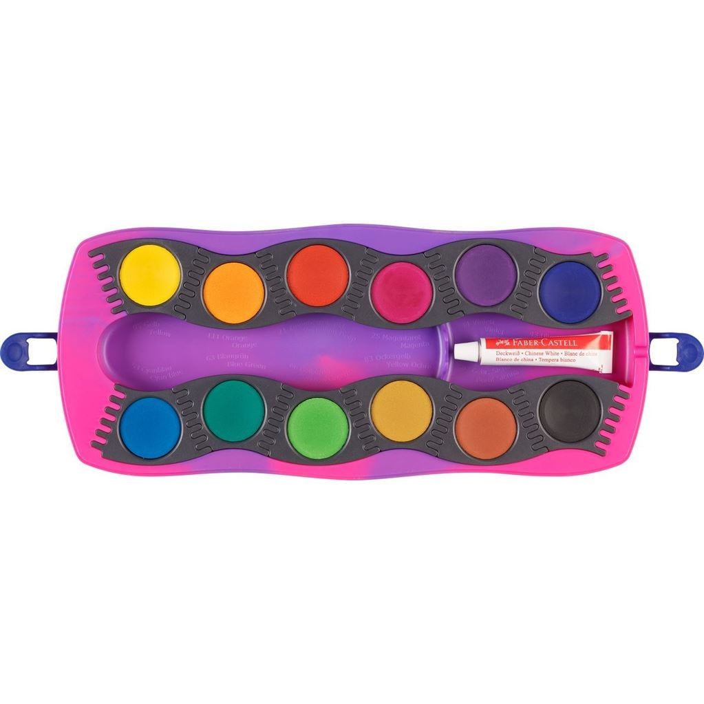 Faber-Castell CONNECTOR Einhorn Deckfarbkasten – 12 Farben – mit Deckweiss