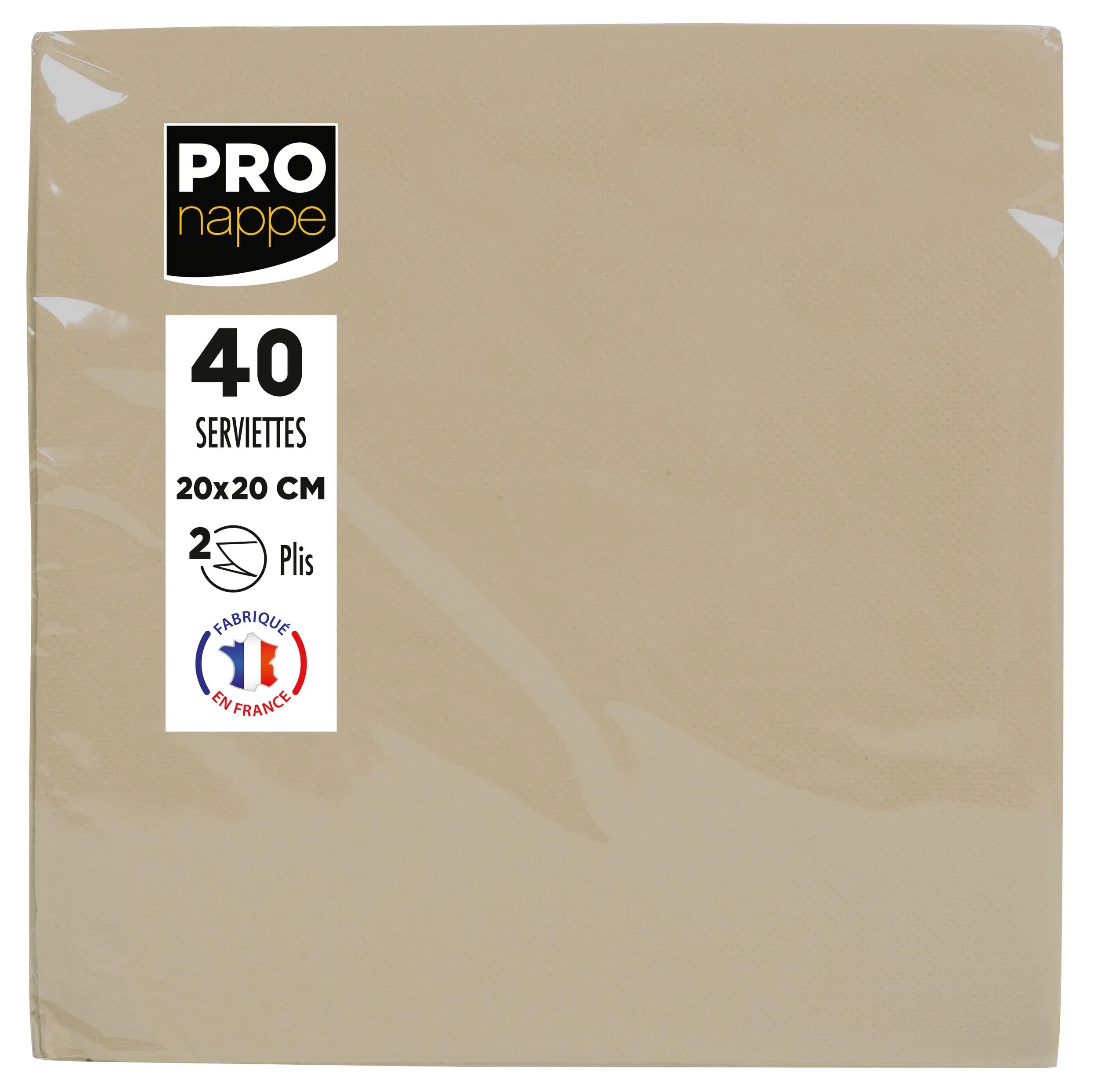 PRONAPPE PRO nappe Servietten beige – 38 × 38 cm, 2-lagig – 40 Stück