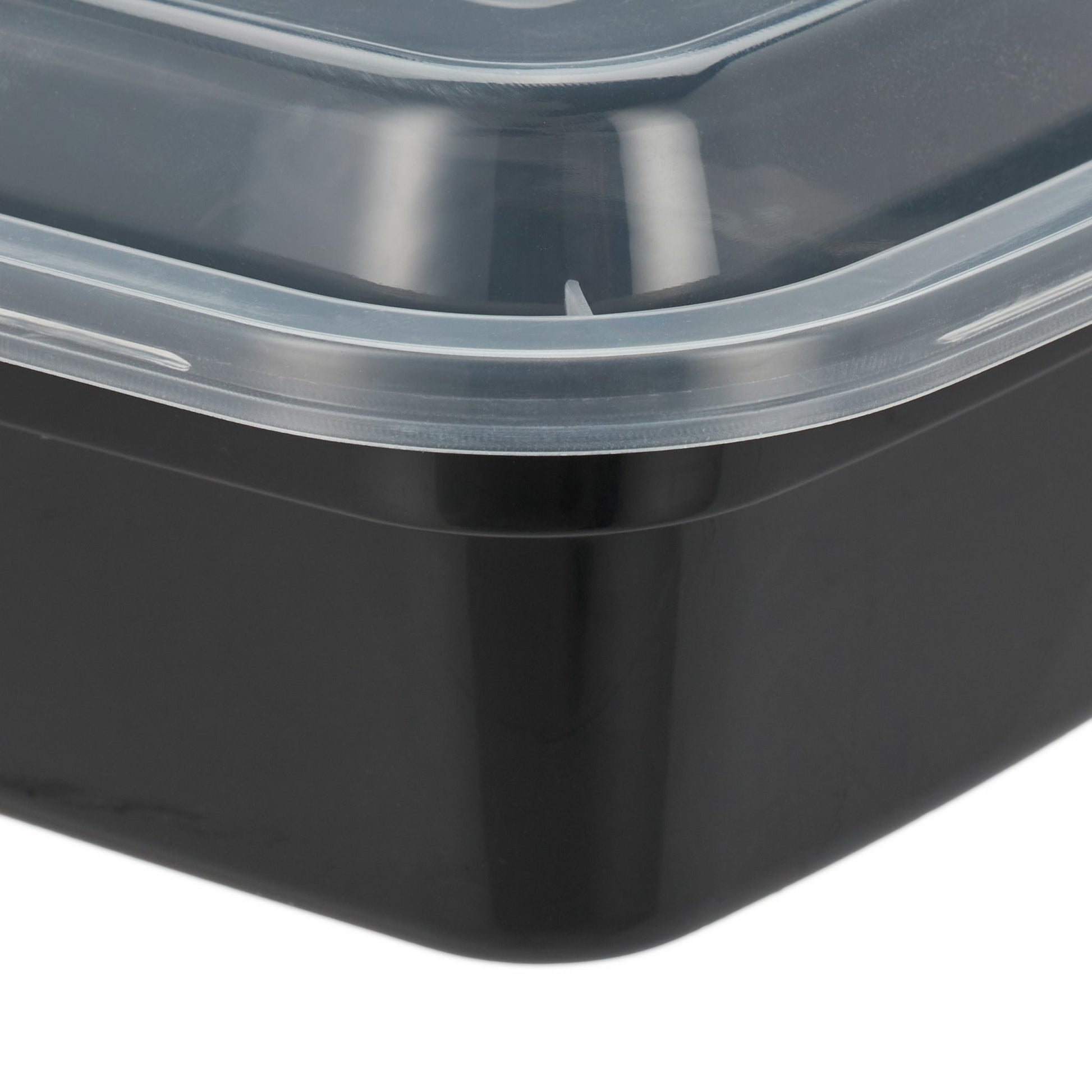 Relaxdays Take-away-Box, Polypropylen (PP), 3-geteilt – 1'000 ml 22 × 15 cm, schwarz – 1 Stk.