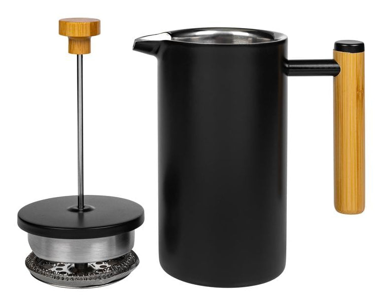 Furber. Furber F01673 French Press / Kaffeebereiter – 0,8 l, 6 Tassen, Edelstahl/Bambus
