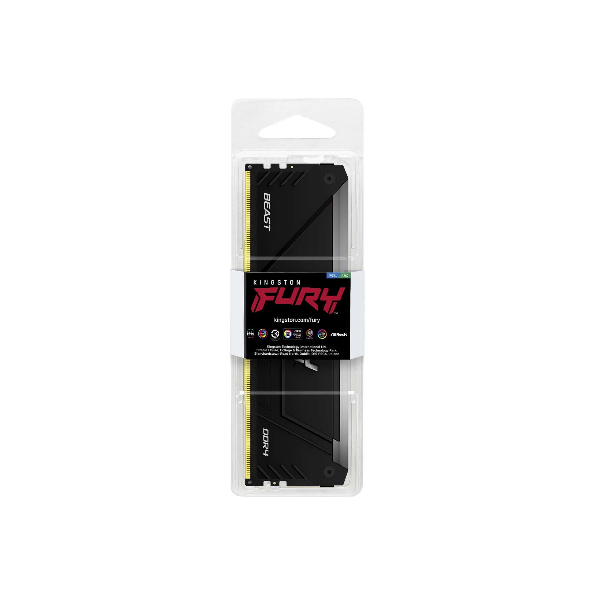 Kingston Technology Kingston FURY Beast RGB – Arbeitsspeicher – 8 GB, DDR4‑3200 CL16, 288‑Pin DIMM, RGB, 1,35 V