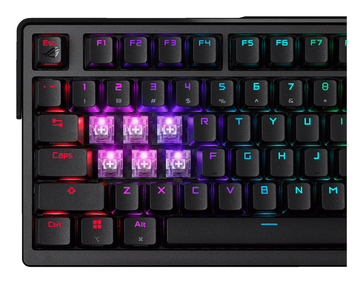 ASUS Gaming-Tastatur 75% – Mechanisch, RGB – Bluetooth & 2,4 GHz (USB-A-Empfänger) – Schwarz