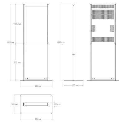 Hagor Bodenständer – 46" – VESA 400×400 – bis 35 kg, für Displays – OM46N-S