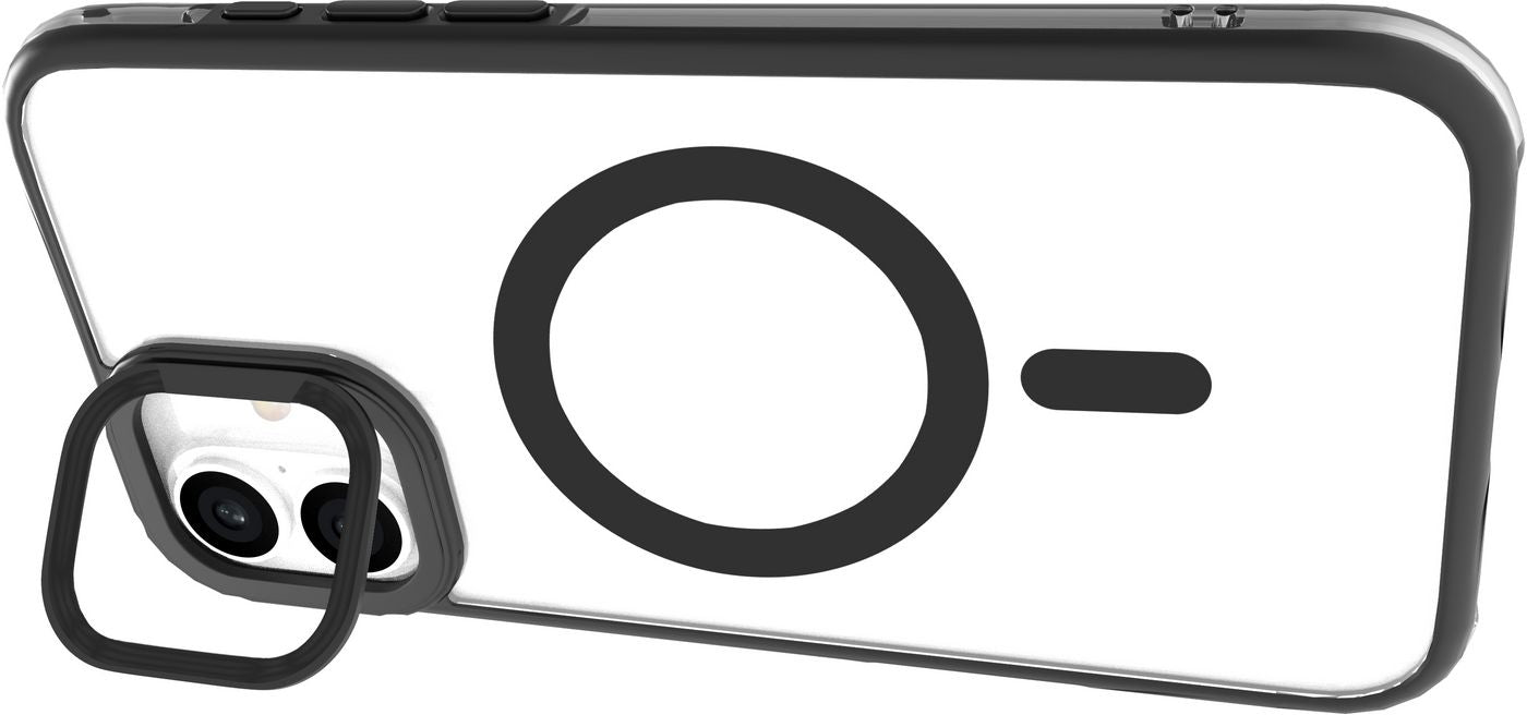 eSTUFF INFINITE (GRS) HELSINKI Backcover – für Apple iPhone 16 Plus, mit Ständer, PC+TPU, Transparent