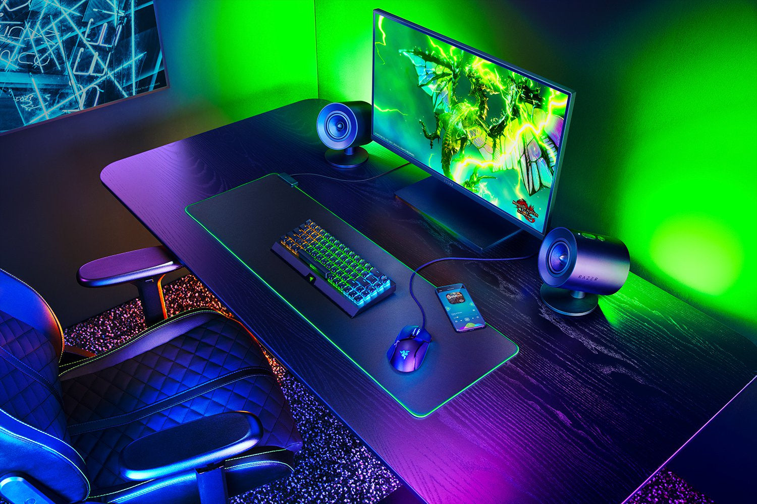 Razer Nommo V2 – PC-Lautsprecher-Set – 2.1, mit Subwoofer, Bluetooth 5.3, USB-A, Schwarz