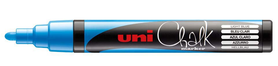 Uni-Ball PWE-5M Kreidemarker – Keilspitze 1,8–2,5 mm – Blau, für Glas/Holz
