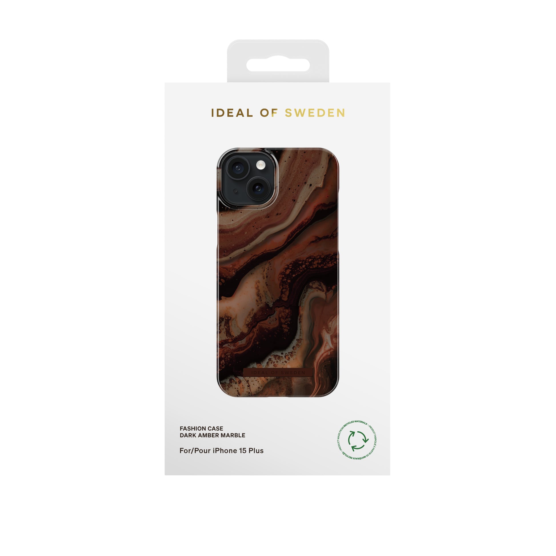 Ideal of Sweden – Backcover – für Apple iPhone 15 Plus – Dunkel Bernstein Marmor – PC
