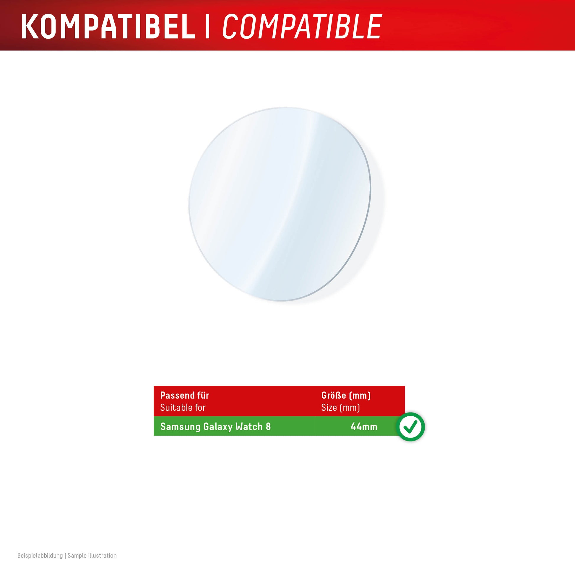 Displex Displayschutz (Panzerglas), Full Cover – für Galaxy Watch 8 44 mm