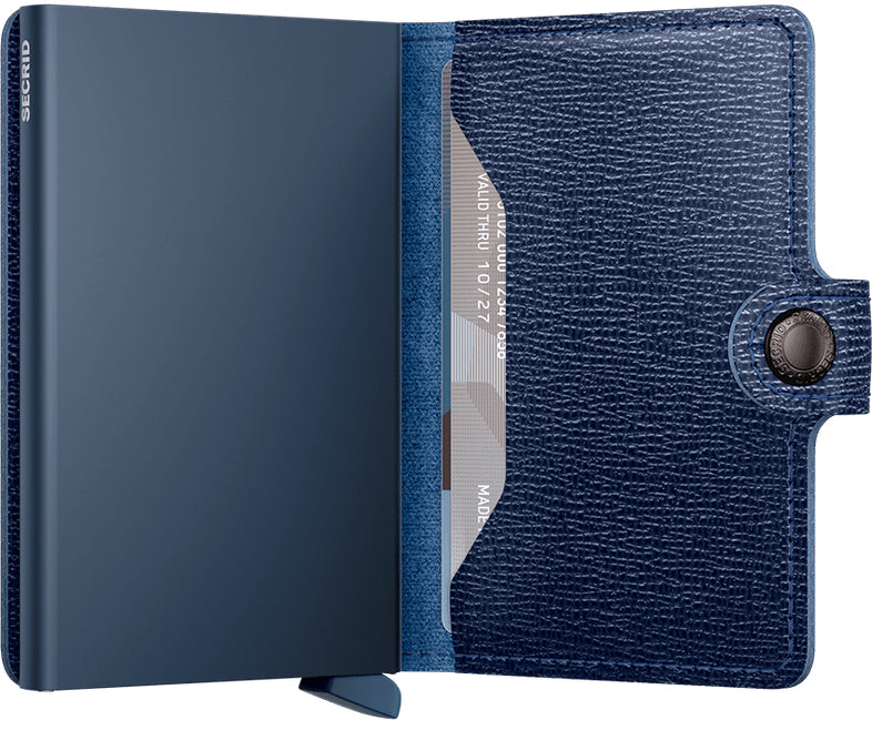 Secrid Miniwallet – RFID-Schutz – 65×21×102 mm, 10 Karten – Navy – Leder