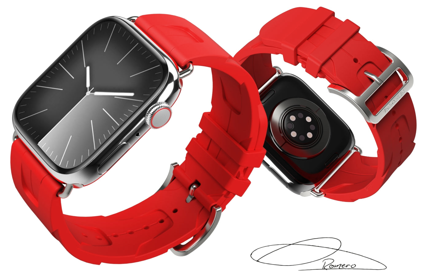Vonmählen A. R. Exclusive Band Portofino – Silikon, Rot, für Apple Watch 44–49 mm