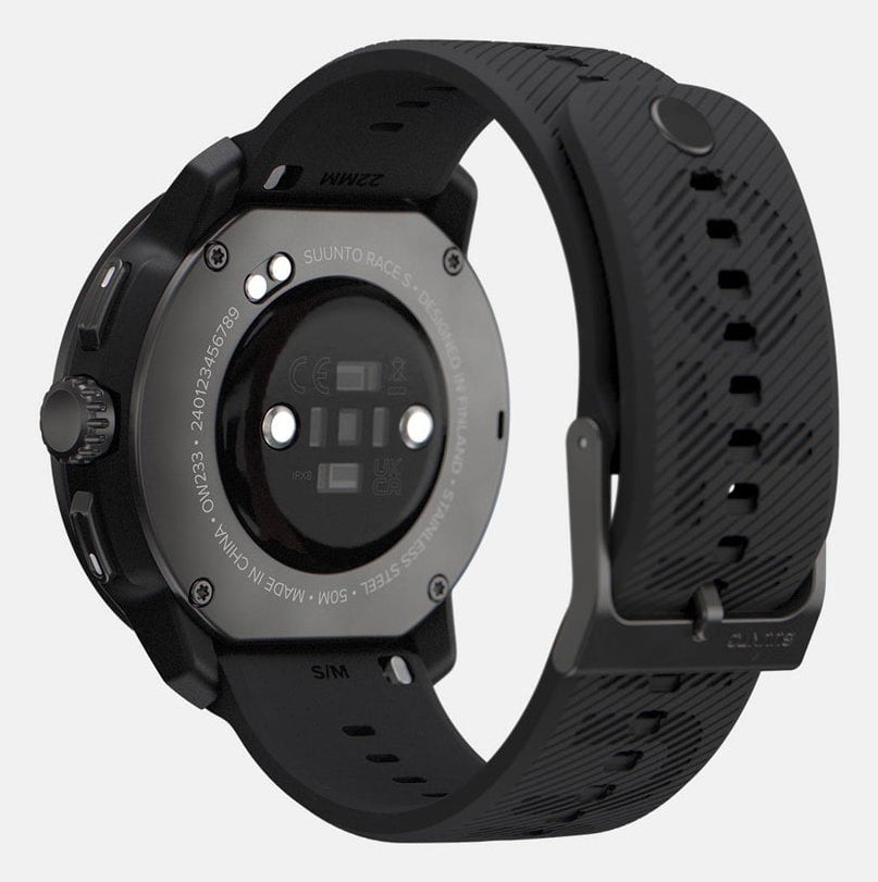 Suunto Race S 45 mm GPS – Fiberglas/Edelstahl Schwarz, Sportband, Schwarz, 50 m