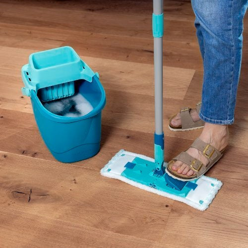 Leifheit Flachwischer Power Clean M – türkis – Mikrofaser