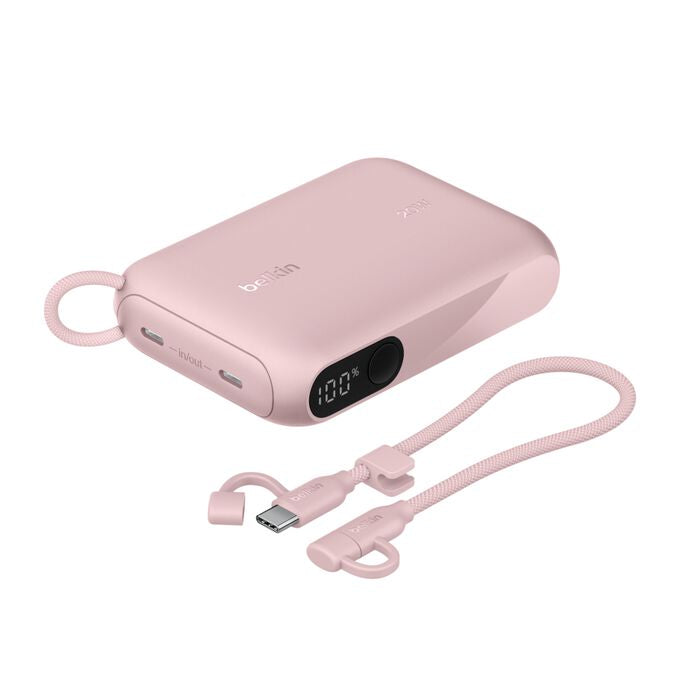 Belkin Powerbank 10'000 mAh – 20 W PD, 2× USB-C, pink