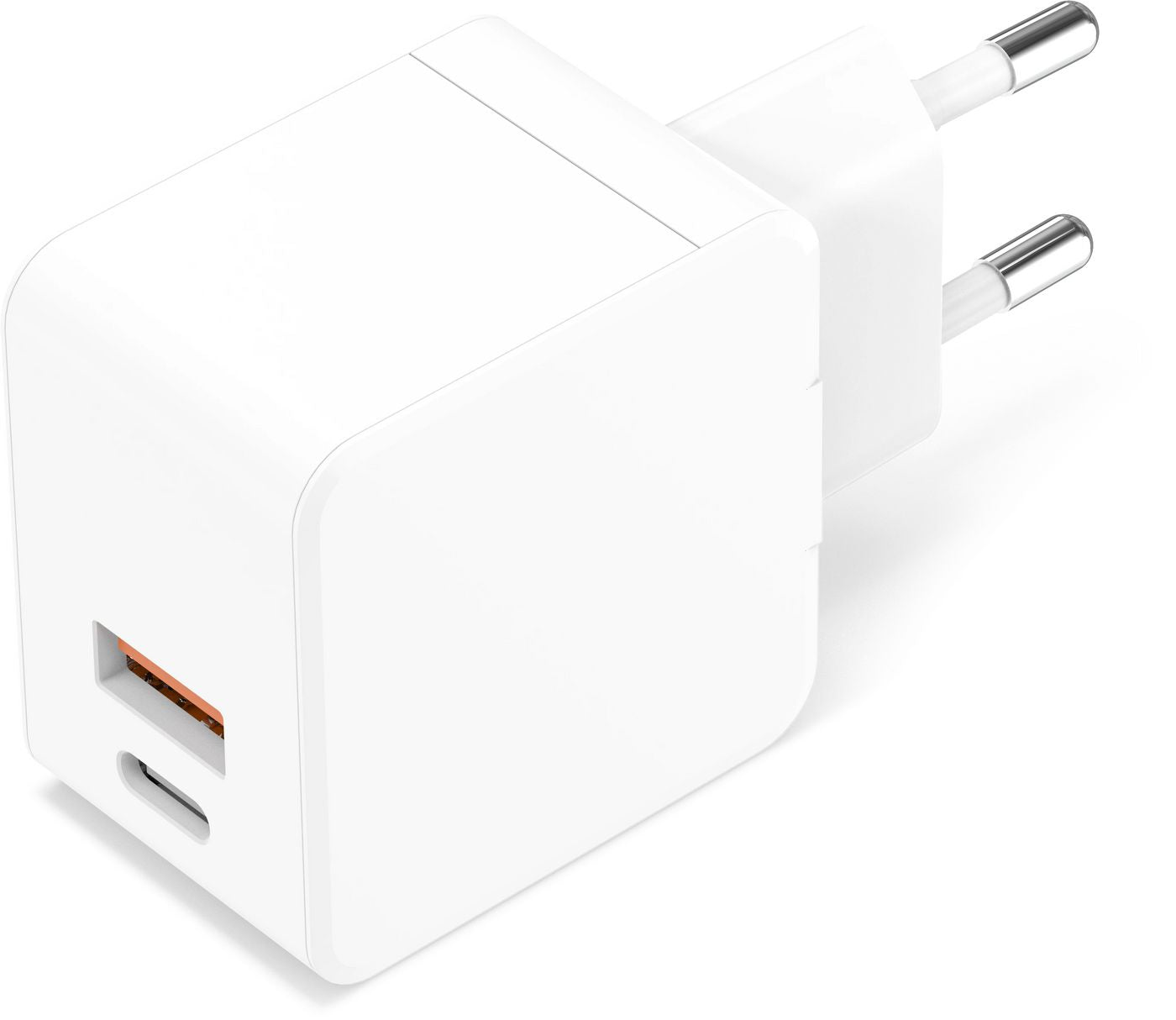 CoreParts USB-Ladegerät 30 W – USB-C×1, USB-A×1 – PD, QC 3.0 – EU-Stecker (Typ C) – Weiss