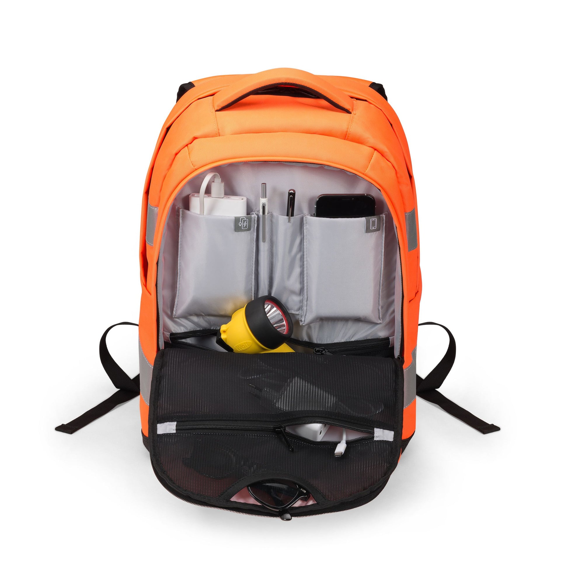 DICOTA Freizeit-Rucksack – 25 l, orange, Hi-Vis