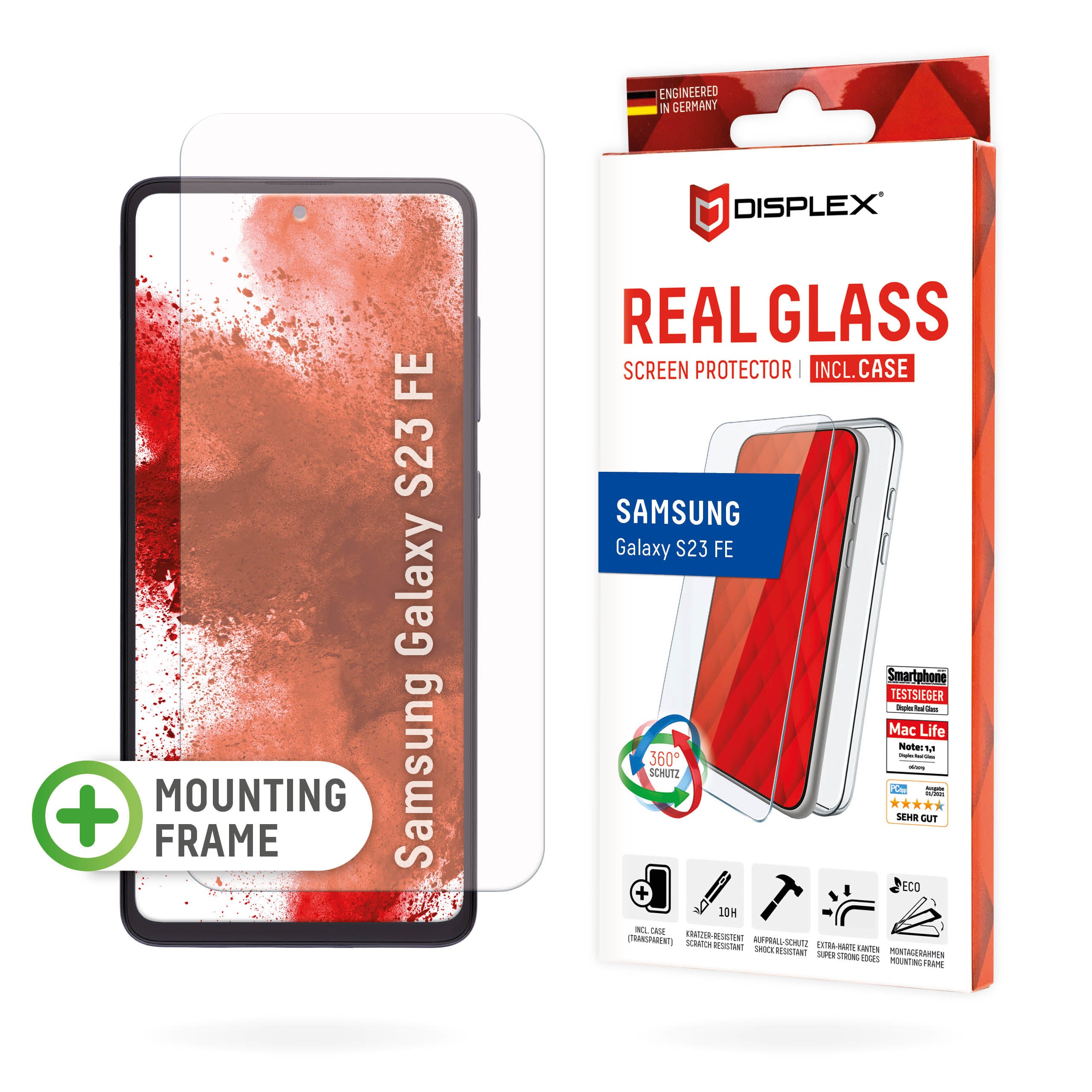 E.V.I. Backcover – für Samsung Galaxy S23 FE, Glas+TPU, Transparent