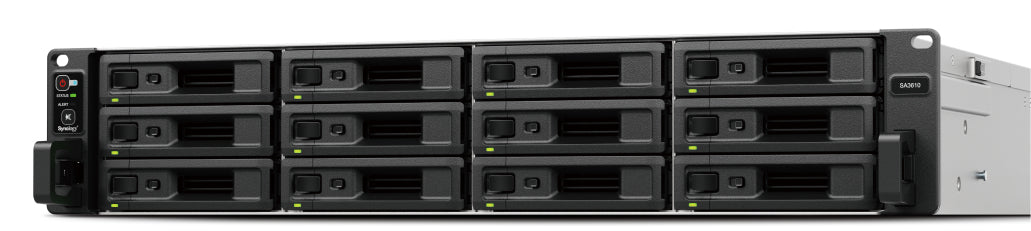 Synology SA3410 – 12-Bay Rack 2U NAS – Intel Xeon D-1541, 16 GB RAM, 10GbE, DSM