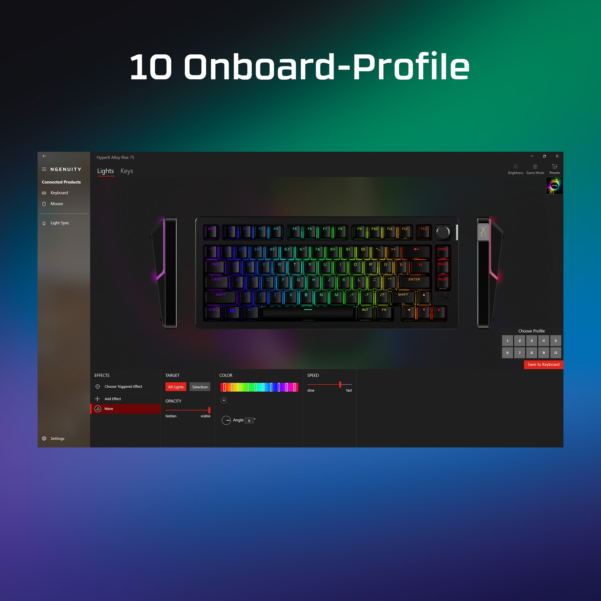 HyperX Alloy Rise 75 – Gaming-Tastatur 75% – mechanisch, RGB – USB – schwarz