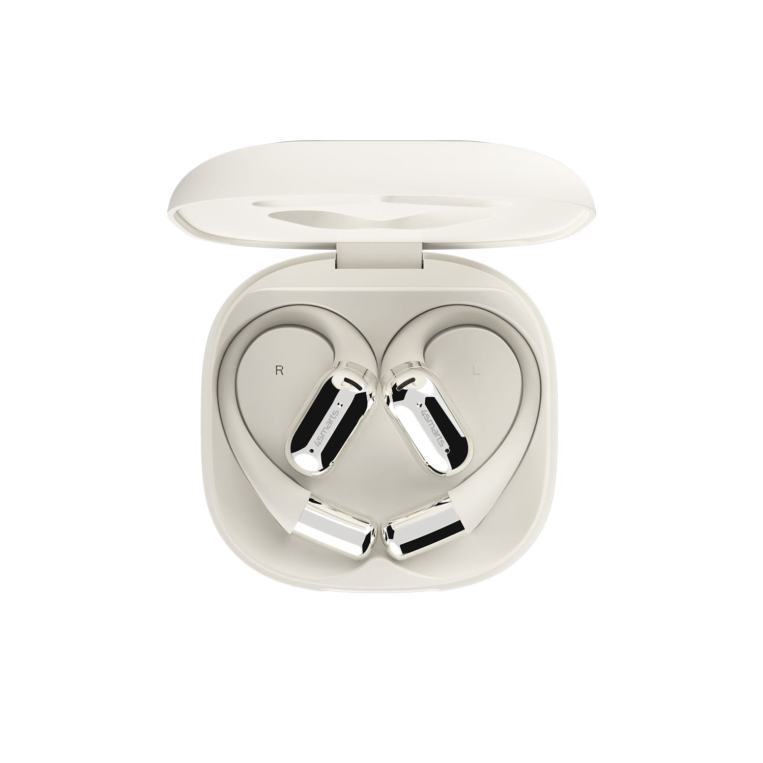 4smarts SkyBuds AI Screen – Ohrbügel-Kopfhörer – Bluetooth, mit Ladebox – Beige – bis 28 h