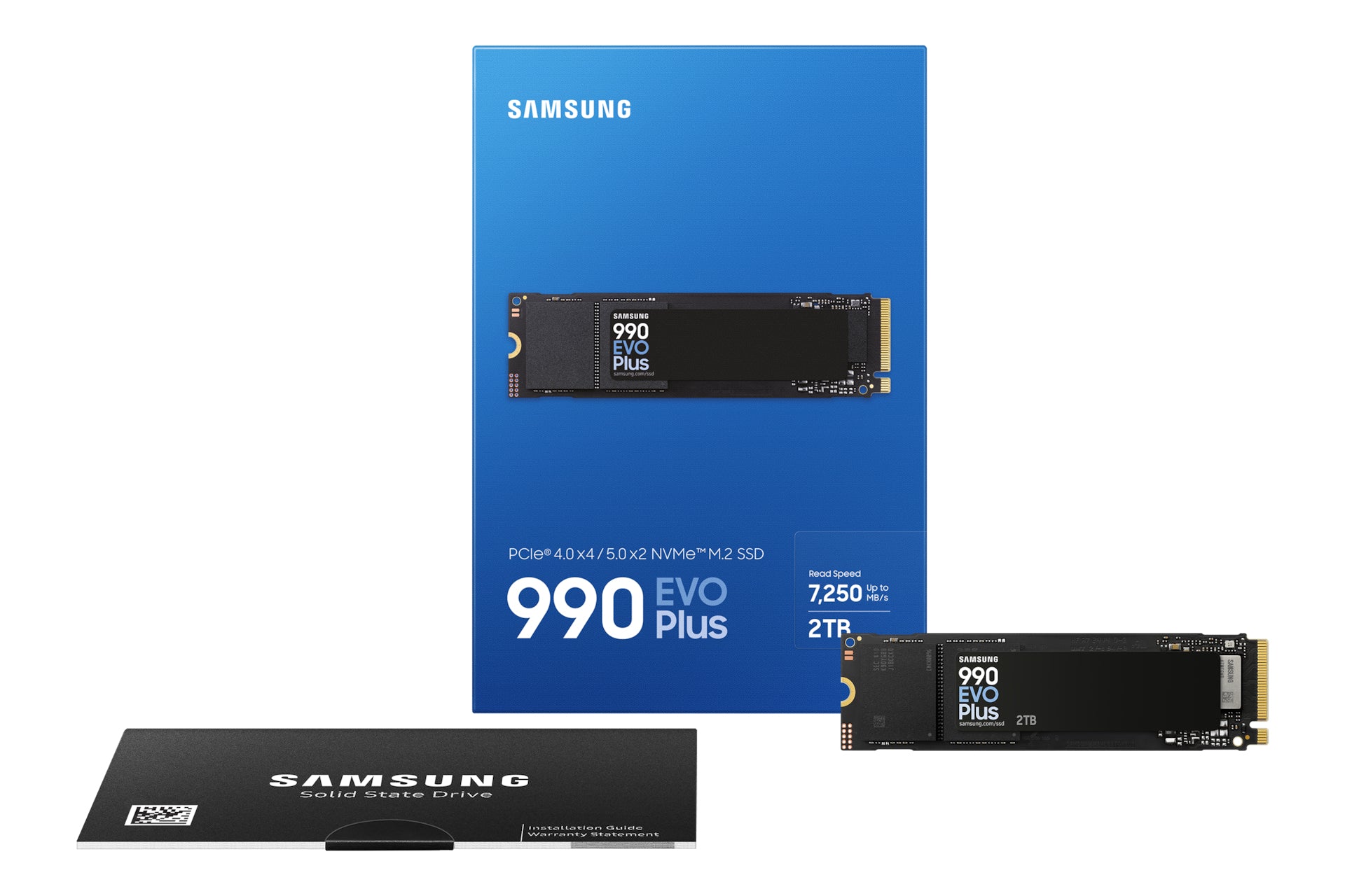 Samsung 990 EVO Plus 2 TB – M.2 2280 NVMe PCIe 4.0 – 7'150 MB/s lesen, 6'300 MB/s schreiben