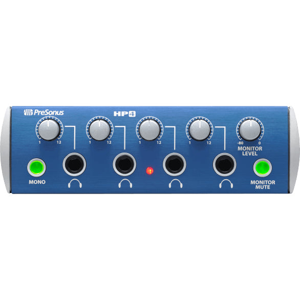 PreSonus HP4 – Kopfhörerverstärker, 4-Kanal, 150 mW pro Kanal, Externes Netzteil