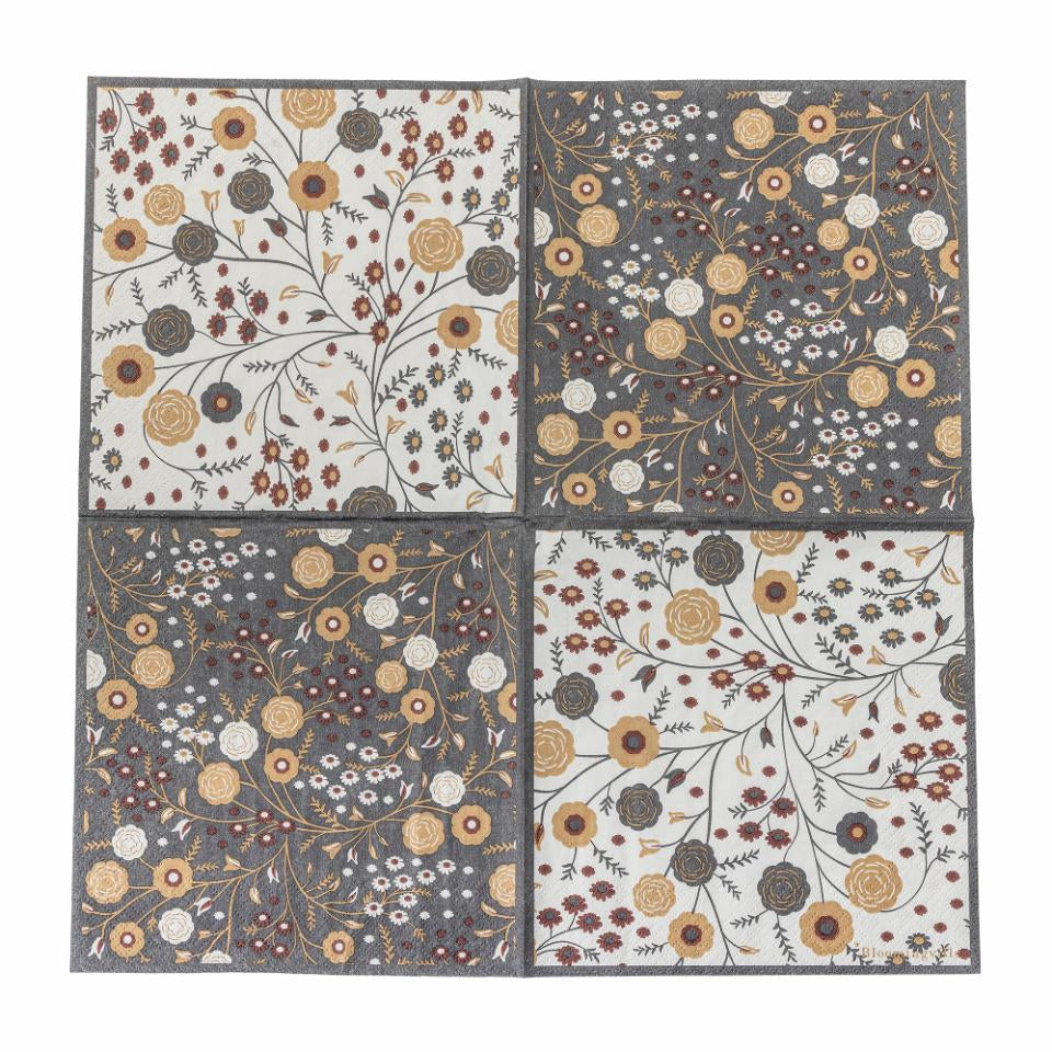 Bloomingville Servietten Eydis – mehrfarbig – 33 × 33 cm, 3-lagig – 20 Stück