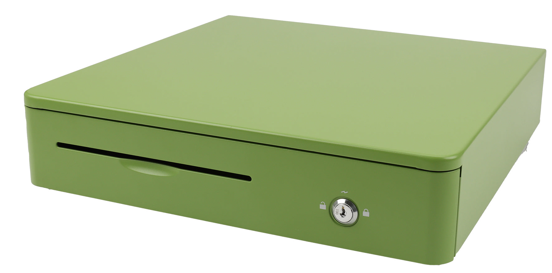 Olympia MD 405 – Kassenschublade, 4 Scheine/8 Münzen, RJ‑11/RJ‑12, 405 × 400 × 102 mm, Grün