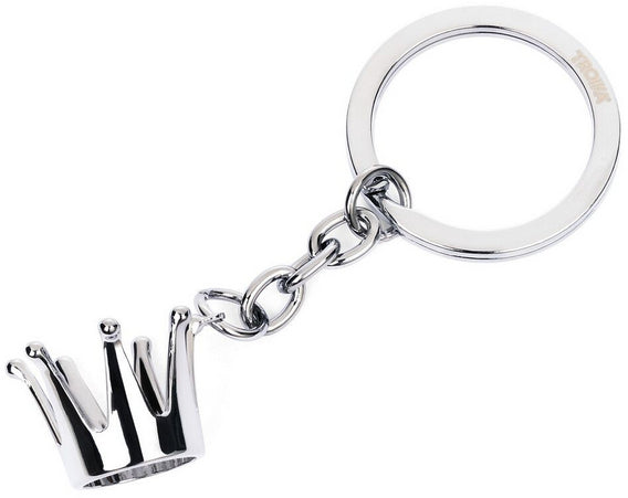 TROIKA Schlüsselanhänger Krone – Metall, Silber, 85 × 35 × 18 mm, 6er-Pack