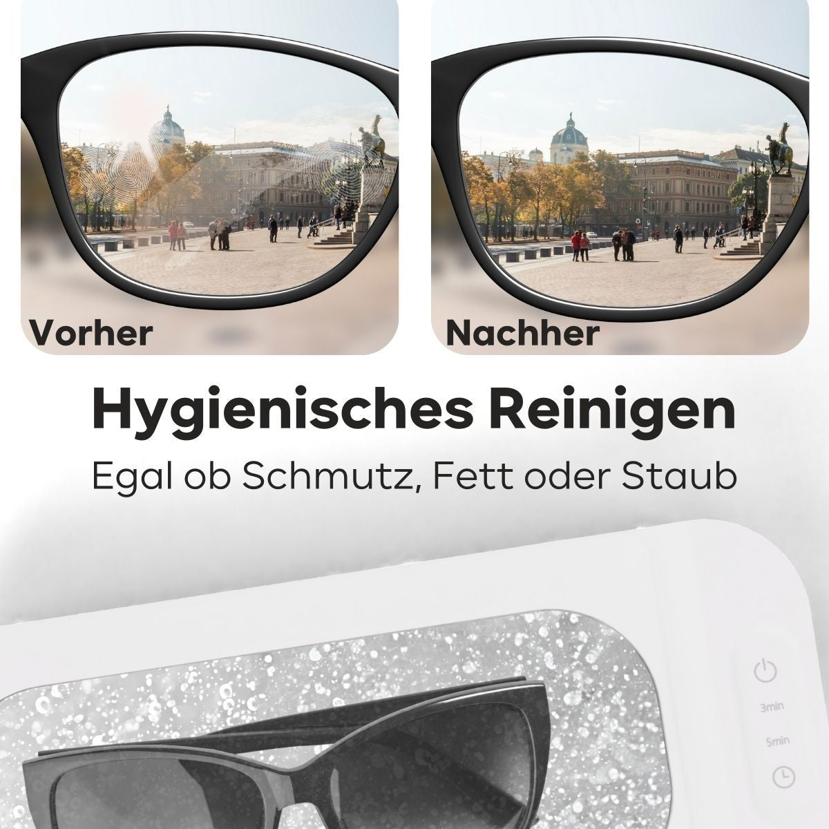 ProfiCare Reinigungsgerät PC-USR 3120 – 0,4 l, Edelstahl, Weiss