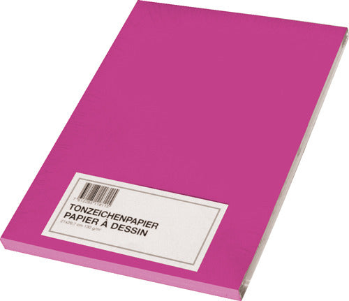 Papyrus Tonzeichenpapier – A4, 130 g/m², Eosin, matt, 100 Blatt, für Tinten, Pastell, Farbe auf Wasserbasis