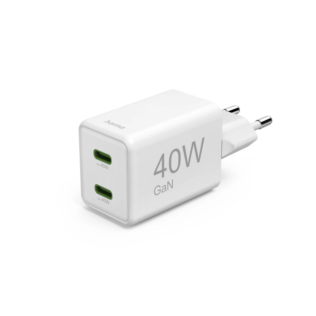 Hama 00201989 USB-Ladegerät 40 W – USB-C×2 – PD, QC 3.0, GaN – Weiss