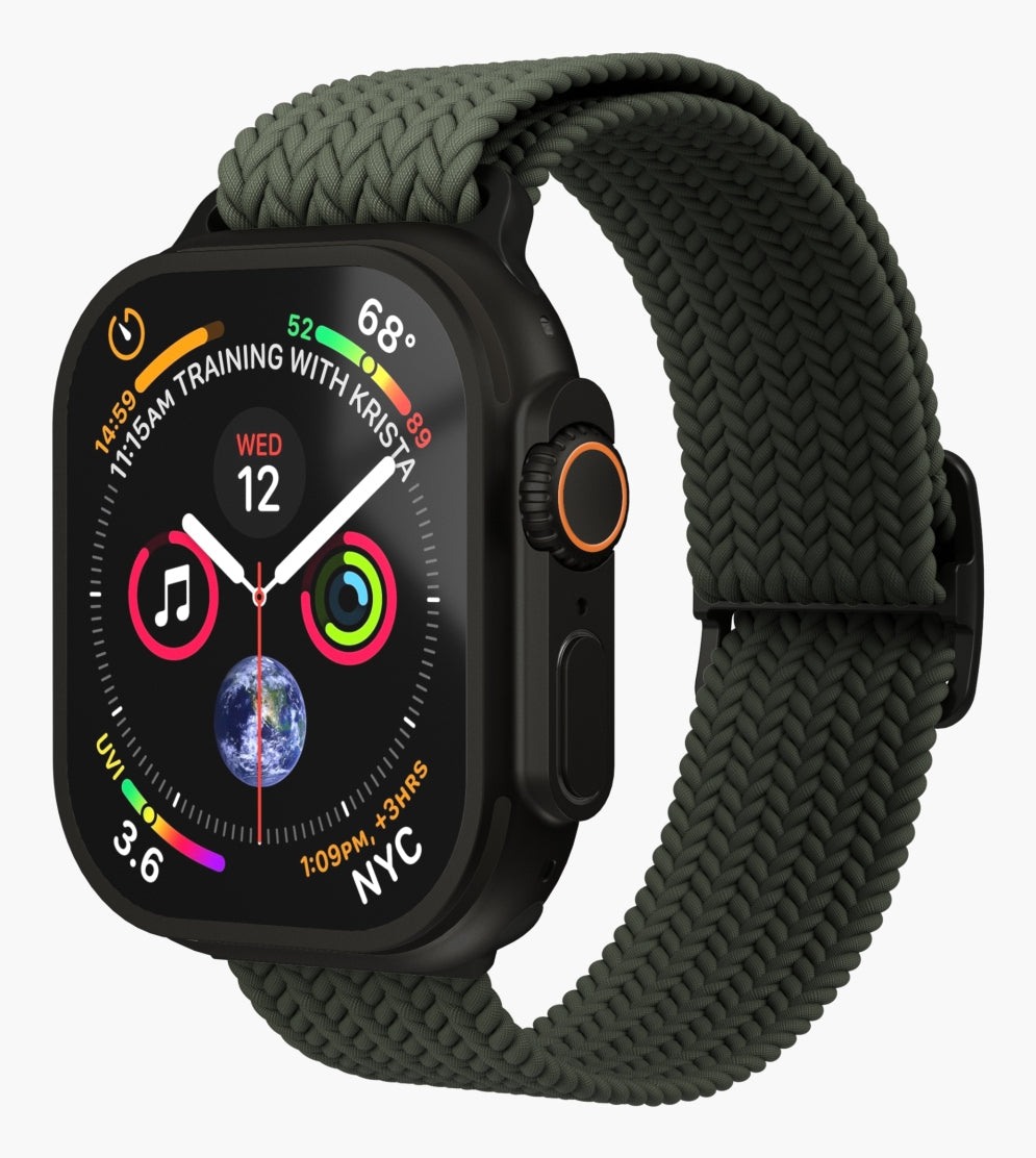 Vonmählen Woven Loop – Armband – für Apple Watch, Olive/Schwarz, One Size, Nylon
