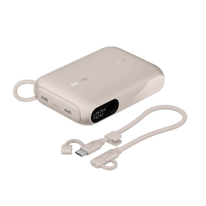 Belkin Powerbank 10000 mAh, PD 20 W, mit Display, Sand