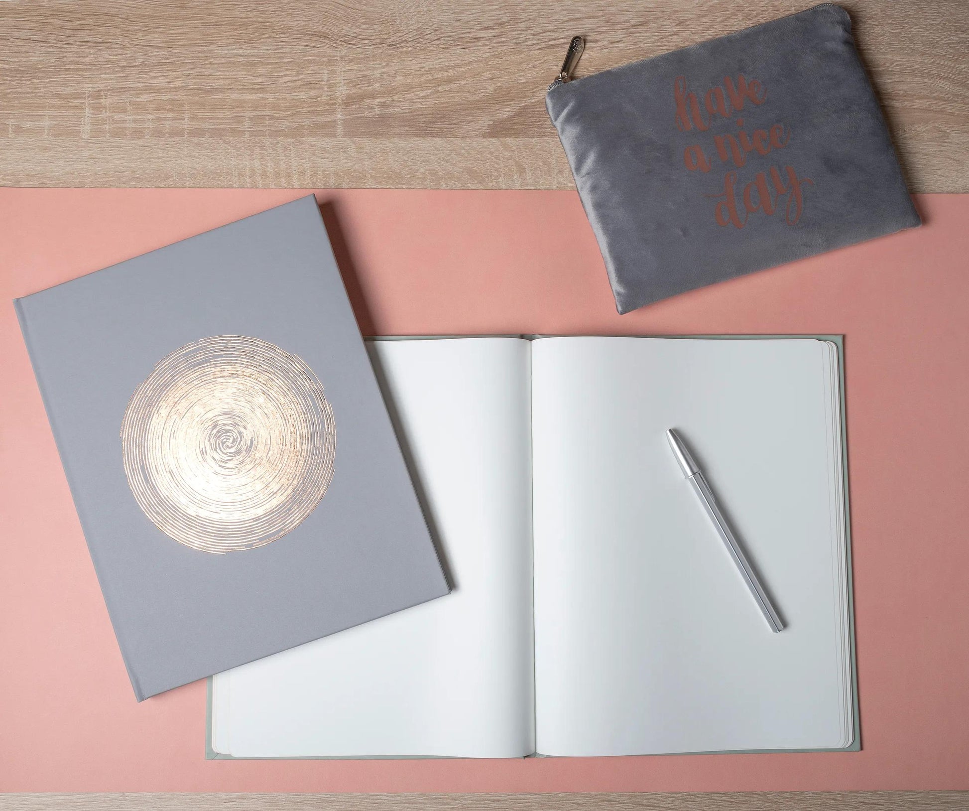 Exacompta Gästebuch Ellipse Unendlichkeit – 100 Seiten – 220 × 270 mm – Hardcover, Gold