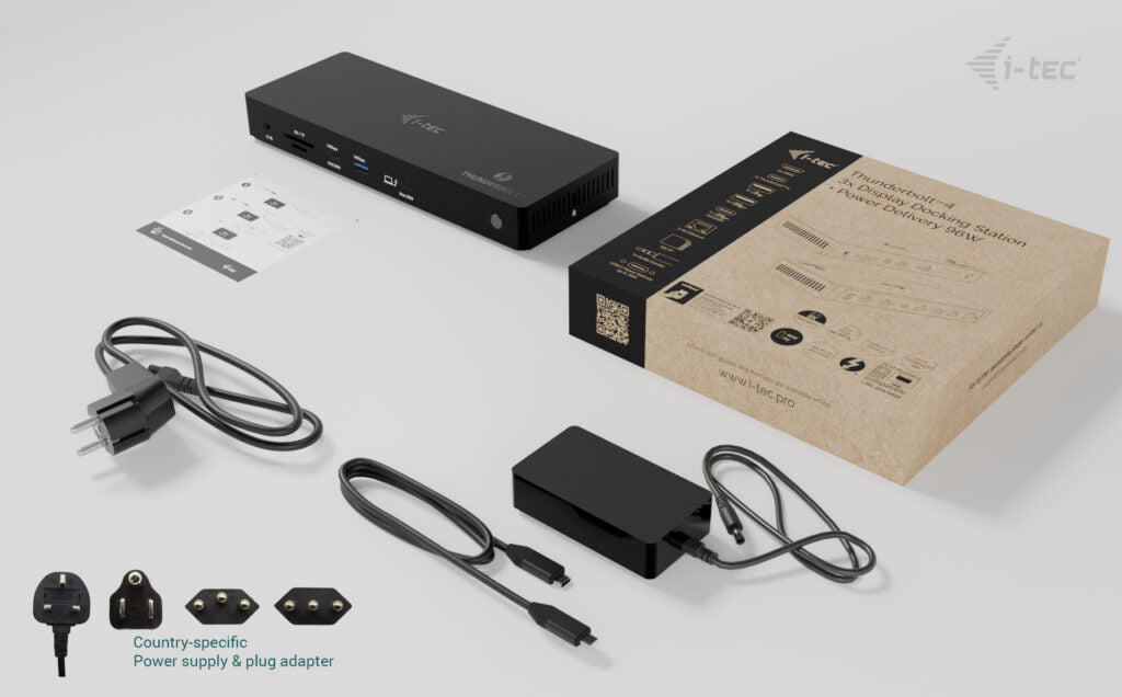 i-tec Dockingstation – Thunderbolt 4, 2× HDMI, 4× USB-A, 1× USB-C, 96 W PD, 2,5GbE, 3,5 mm Audio