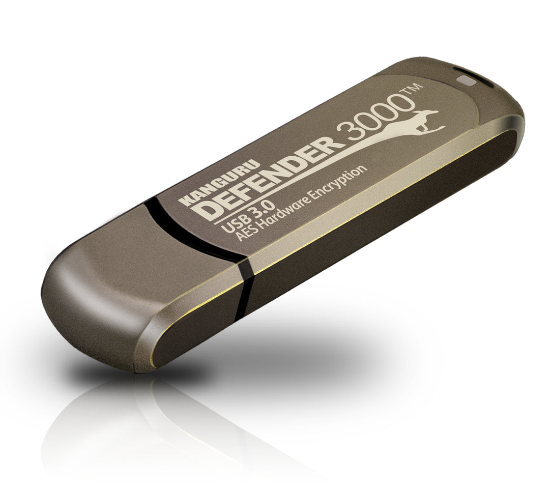 iStorage Kanguru Defender 3000 256GB – USB-C, 300/200 MB/s, AES-XTS 256 HW-Verschlüsselung, für Windows/MacOS/Linux