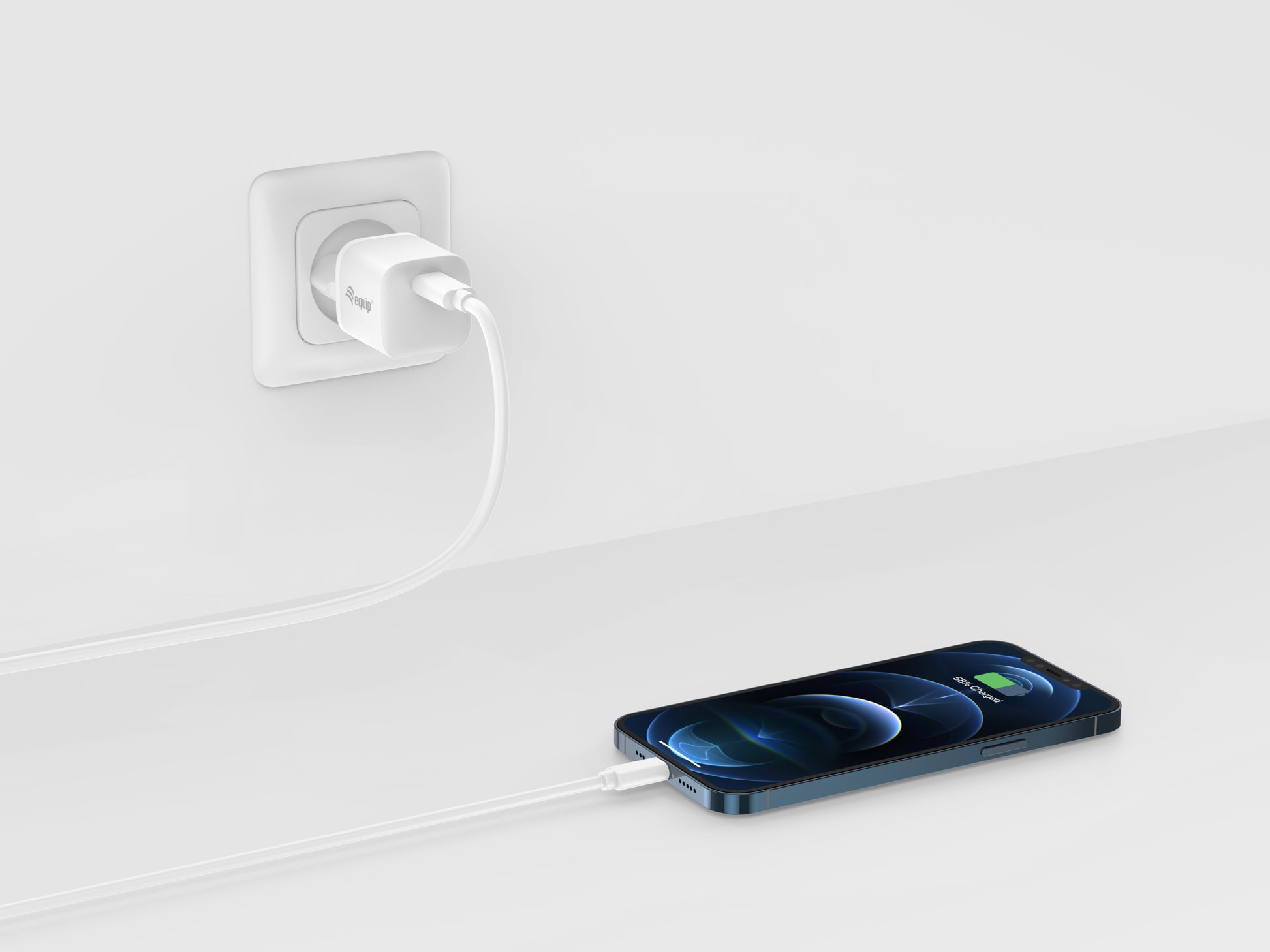 Equip USB-Ladegerät 20 W – USB-C×1 – PD 3.0, EU-Stecker (Typ C) – Weiss – Packung 25×
