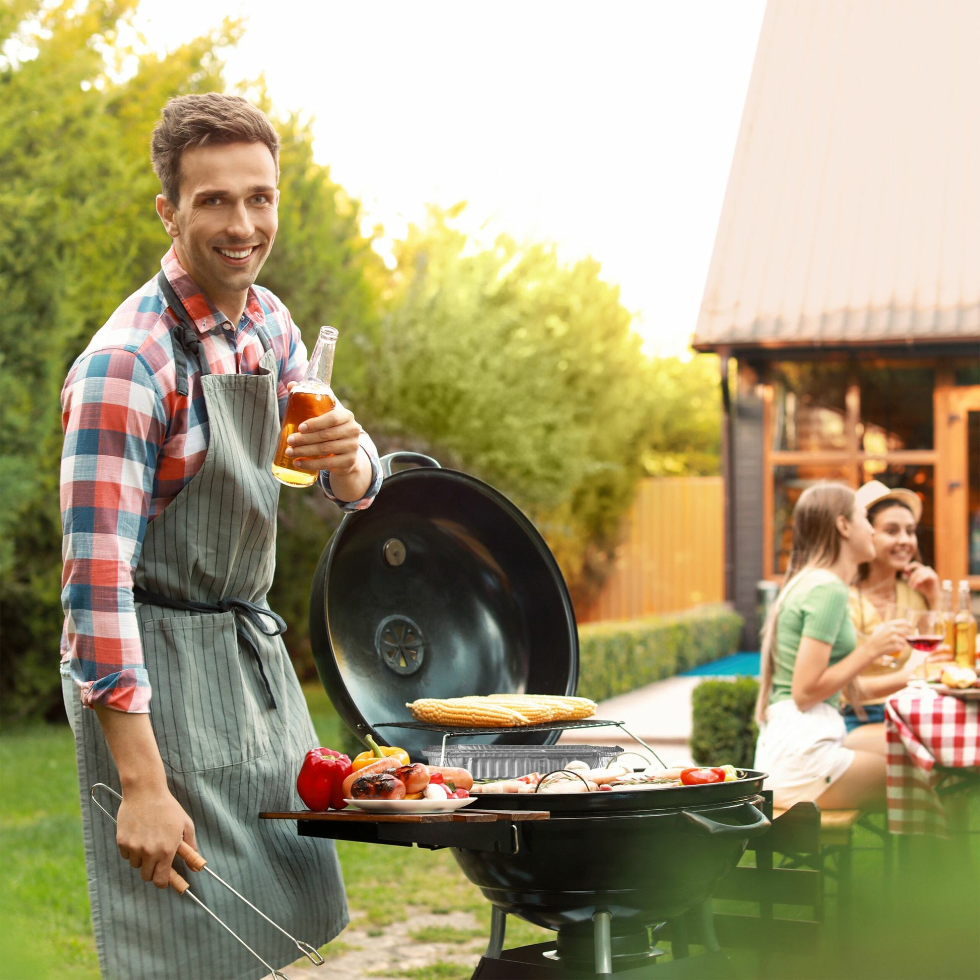 Relaxdays Grillschale, Aluminium, rechteckig – 310 × 210 × 45 mm, Silber – 50 Stk.