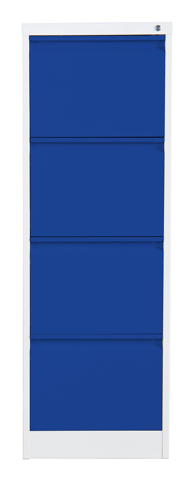 Phoenix Safe Co. Phoenix FC1004GBK – Aktenschrank, 4 Schubladen, abschliessbar, Stahl, 450 × 620 × 1330 mm, Grau/Blau