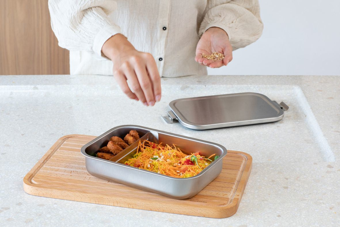 Brabantia Lunchbox 2 l, 26 × 16,7 × 6,3 cm, Edelstahl, silber
